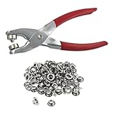 1/4' Grommet Eyelet Setting Pliers with 100 Silver Grommets