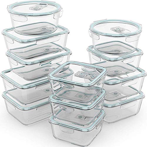 Razab 24 Pc Glass Food Storage Containers Airtight Lids...
