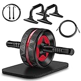 Syntus Upgraded 6-in-1 AB Roller Wheel with Knee Pad Push Up Bars...