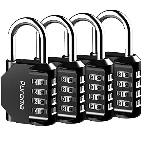 Puroma 4 Pack Combination Lock 4 Digit Locker Lock Outdoor Waterproof...