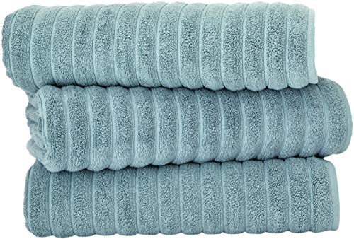 Classic Turkish Towels - 3 Piece Luxury Ribbed Bath Sheets Towels - 40...