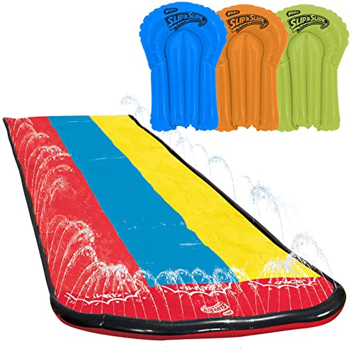 Wham-O Slip N Slide Triple Slip and Slide with 3 Bodyboards Premium...