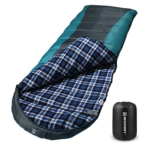 Bessport Sleeping Bag Winter | Flannel Lined 18℉ - 32℉ Extreme 3-4...