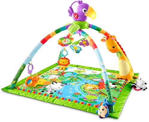 Fisher-Price Baby Gym Play Mat, Rainforest Music & Lights Deluxe Gym...