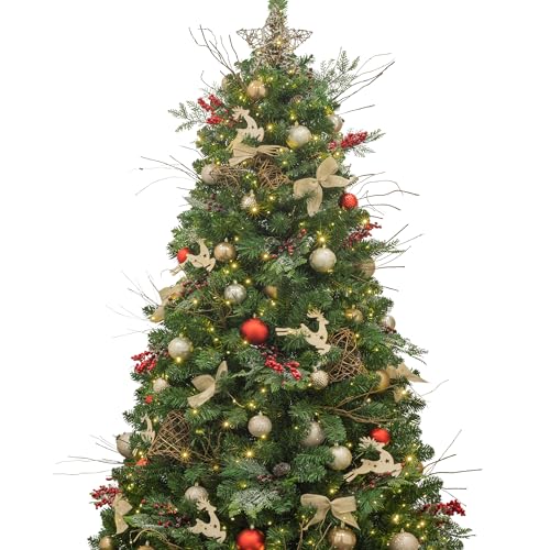 KI Store 6ft Christmas Tree with Ornaments and Lights Remote and Timer...