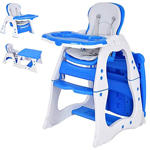 Costzon Baby High Chair, 3 in 1 Infant Table and Chair Set,...