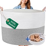 XXXL WASHABLE Blanket Basket Large 2PCs Blanket Storage Living Room -...