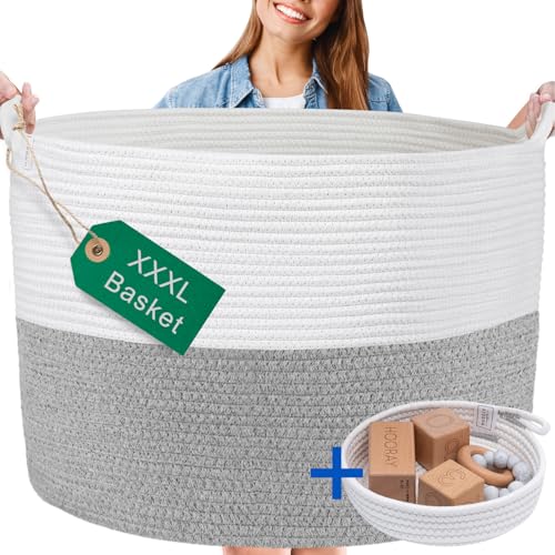 XXXL WASHABLE Blanket Basket Large 2PCs Blanket Storage Living Room -...