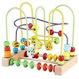 QZMTOY Bead Maze Toy for Toddlers Wooden Colorful Roller Coaster...
