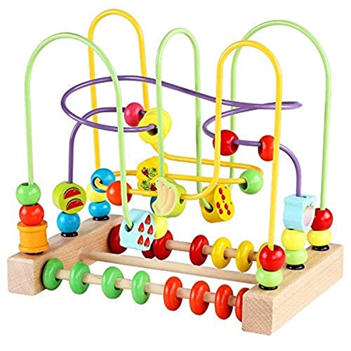 QZMTOY Bead Maze Toy for Toddlers Wooden Colorful Roller Coaster...