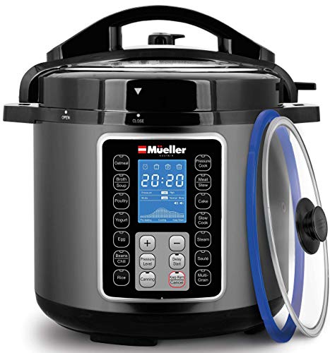 Mueller 6 Quart Pressure Cooker 10 in 1, Cook 2 Dishes at Once,...