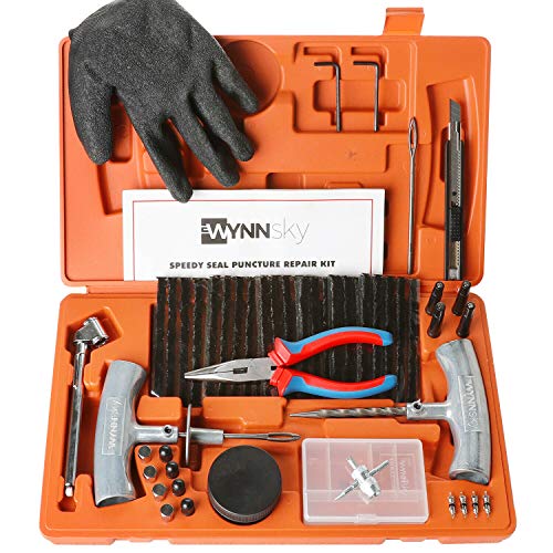 WYNNsky Heavy Duty Tire Repair Tools Kit - 54 Pcs Flat Tire Plug Kit...