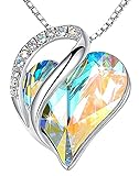 Leafael Women’s Silver Plated Infinity Love Heart Pendant Necklace...