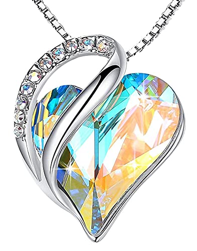 Leafael Womens Brass Necklaces, Infinity Love Heart Pendant Birthstone...