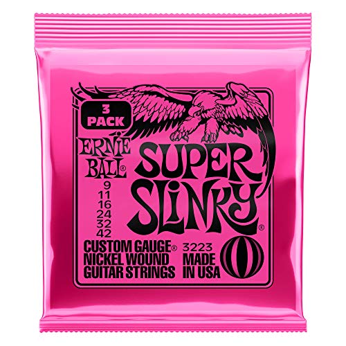 Ernie Ball Super Slinky Nickel Wound Electric Guitar Strings 3-pack,...
