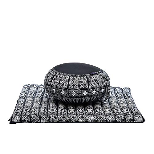 Leewadee Meditation Cushion Set – 1 Round Zafu Meditation Pillow and...