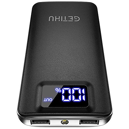 GETIHU Portable Charger, 3A High Speed 10000mAh LED Display USB C...
