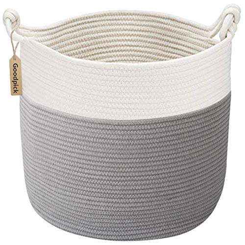 Goodpick Cotton Rope Basket with Handle for Baby Laundry Basket Toy...