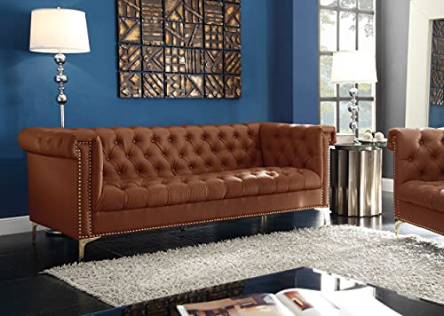 Iconic Home Winston PU Leather Modern Contemporary Button Tufted with...