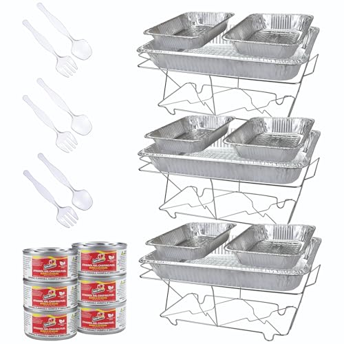 24 Piece Party Serving Kit Includes Chafing Dish Buffet Set and...