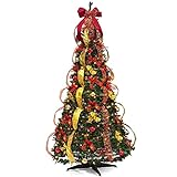 Prextex Premium 6 ft Pre-Decorated Christmas Tree - Pop Up Christmas...