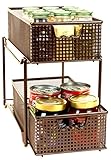 Deco Brothers 2 Tier Bathroom Storage Organizer with Pull-Out Drawer,...