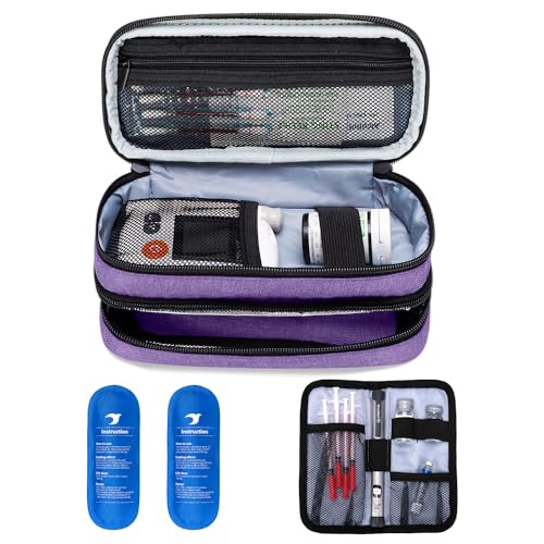 Yarwo Insulin Cooler Travel Case, Double-Layer Diabetic Travel Case...