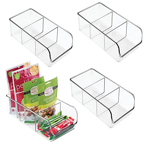 mDesign Plastic Food Storage Bin Organizer with 3 Compartments for...