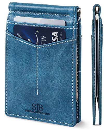 SERMAN BRANDS RFID Blocking Wallet Slim Bifold - Genuine Leather...