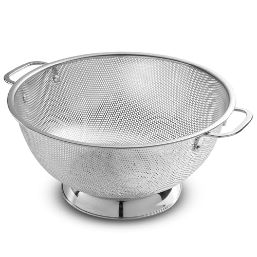 Bellemain 5 Qt Metal Colander with Handle | Pasta, Spaghetti, Berry,...