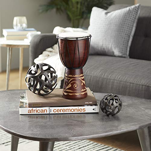 Deco 79 Wood Drum Handmade Decorative Sculpture Djembe Home Decor...