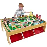 KidKraft Waterfall Mountain Wooden Train Set & Table with 120 Pieces,...