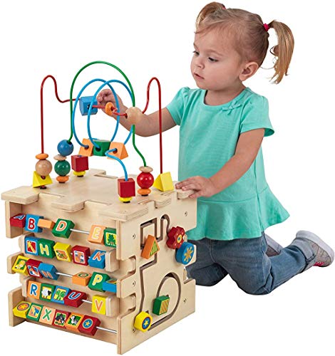 KidKraft Deluxe 5-Sided Wooden Activity Cube for Toddlers and...