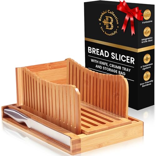 Bread Slicer for Homemade Bread - Bamboo Bread Slicer with Bread...