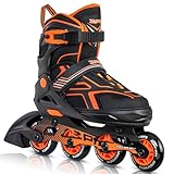 2PM SPORTS Torinx Orange Boys Adjustable Inline Skates, Fun Beginner...