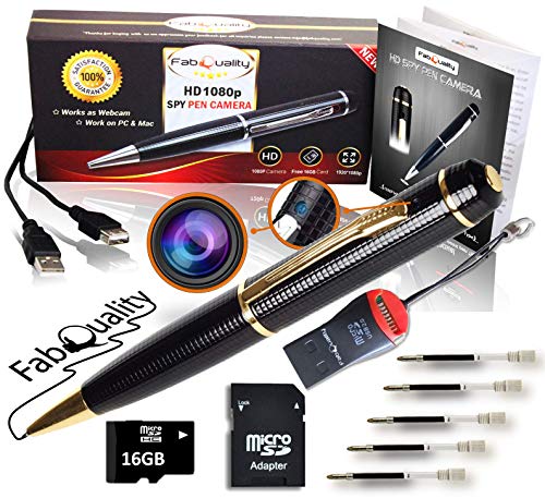 fabquality Hidden Spy Camera Pen 1080p - Nanny Camera Spy Pen Full HD...
