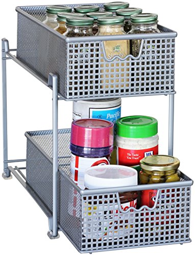 DecoBrothers 2 Tier Bathroom Storage Organizer with Pull-Out Drawer,...