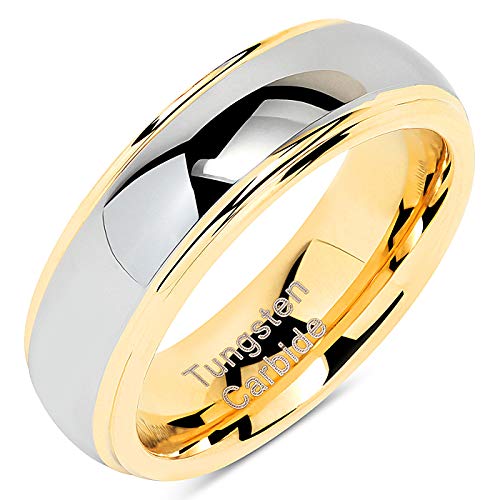 Engraved Personlized 6mm Tungsten Rings For Men Women Wedding Band Two...