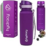 Hydracy Water Bottle with Time Marker - 500 ml 17 Oz BPA Free Water...