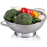 LiveFresh Stainless Steel Micro-Perforated 5-Quart Colander -...