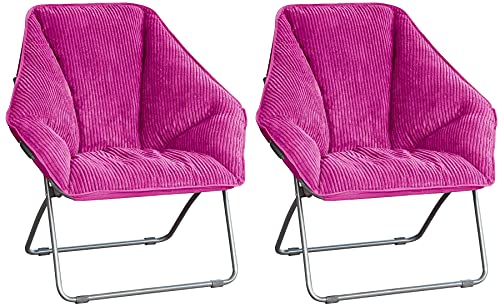 Zenithen Limited Hexagon Folding Chairs (Pack of 2, Dark Pink)