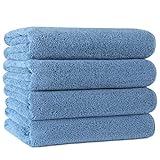 POLYTE Microfiber Quick Dry Lint Free Bath Towel, 57 x 30 in, Pack of...