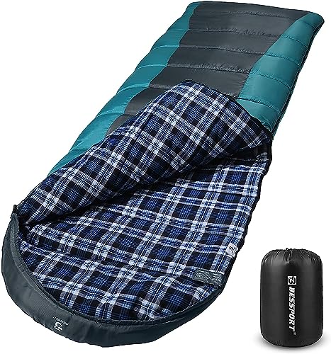 Bessport Sleeping Bag Winter | Flannel Lined 18℉ - 32℉ Extreme 3-4...