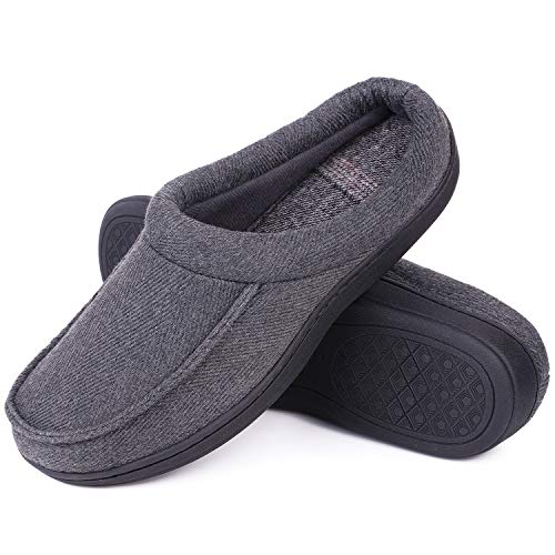 LongBay Men's Wool-Like Memory Foam Slippers Comfy Cozy Clogs House...