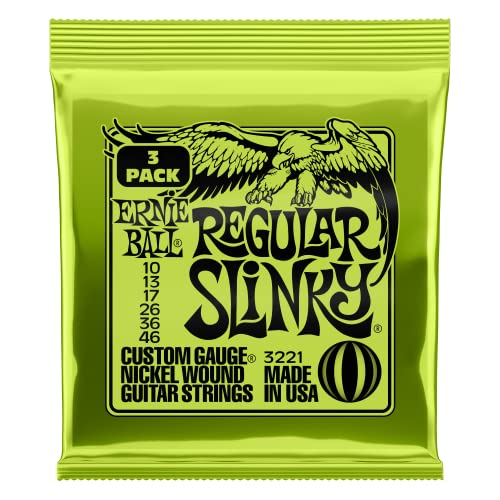 Ernie Ball Regular Slinky Nickel Wound Electric Guitar Strings 3-pack,...