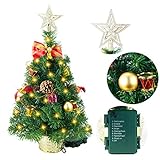 Joiedomi 23” Deluxe Prelit Tabletop Christmas Tree with Tree Topper...