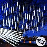 Christmas Meteor Shower Lights Outdoor, 11.8 Inches 8 Tubes 192 Led...