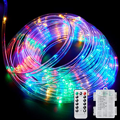 Ollivage LED Rope Lights Outdoor String Light Battery Powered with...