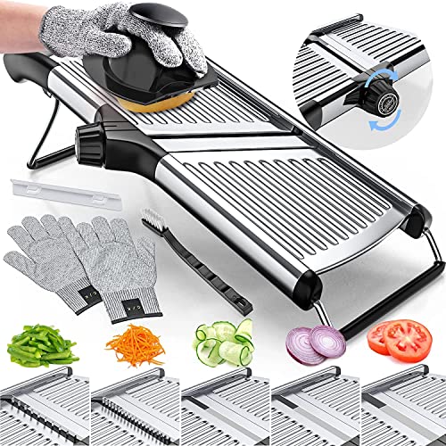 Gramercy Adjustable Mandoline Food Slicer, Mandoline Slicer for...