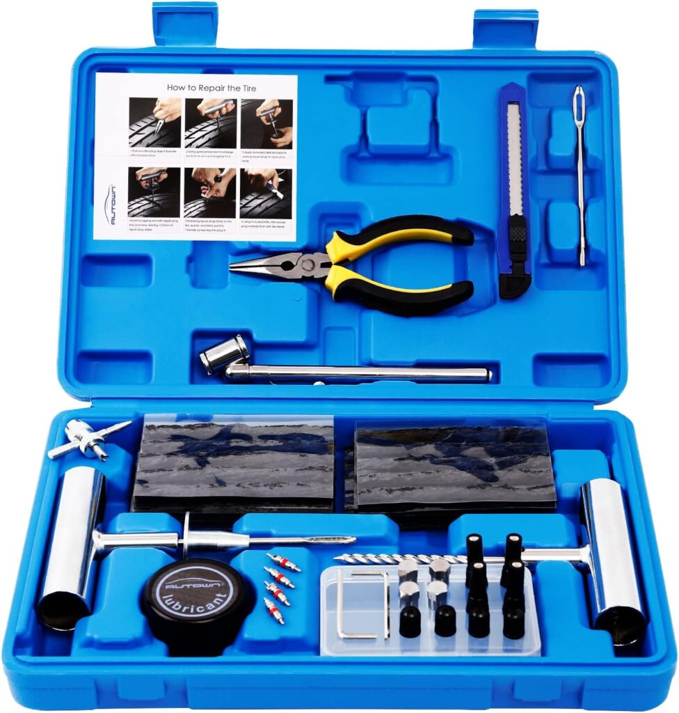 AUTOWN Tire Repair Kit – 67 Pieces of Heavy-Duty Excellence